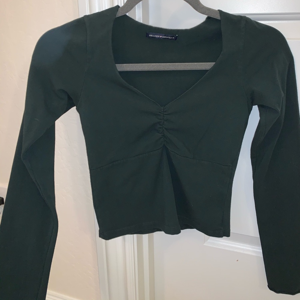 Dark green cropped long sleeve